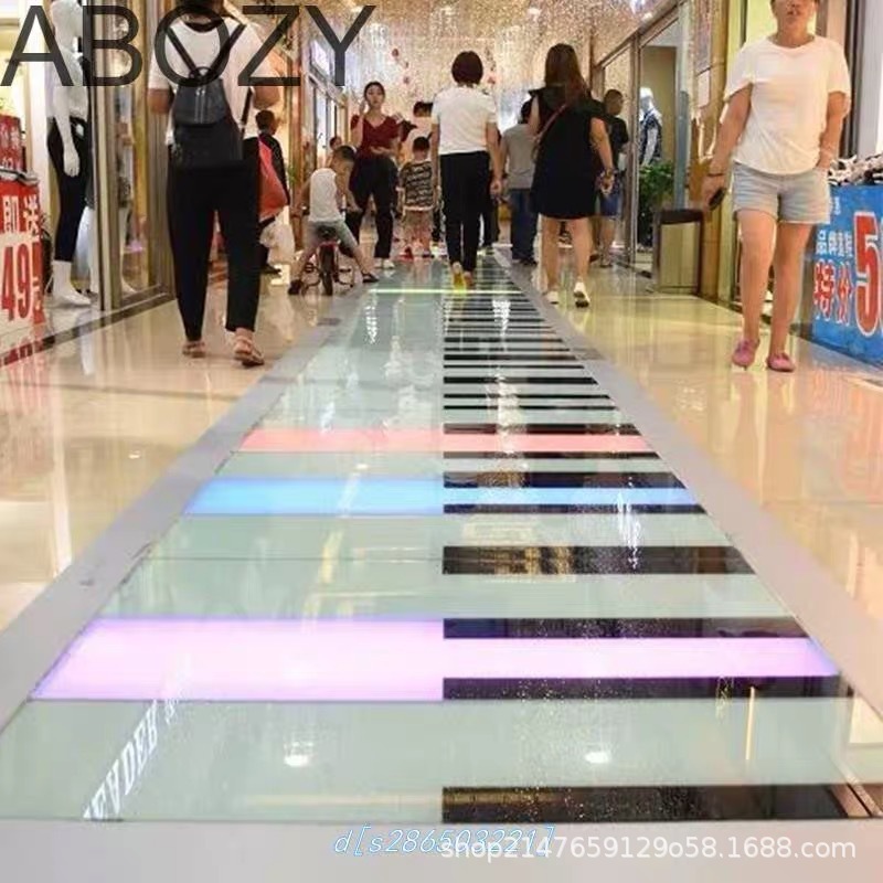 led piano-sensing floor tile light, staircase step, popular music foot pedal light, luminous piano key interactive floor piano details Picture