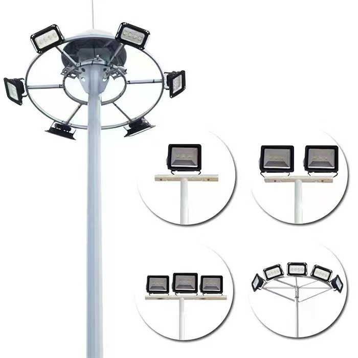 On-site installation of 20-meter telescopic high-pole lamps in the service area for effect square lighting, 8-meter, 9-meter and 12-meter Meihua lighting fixtures Application Scenario