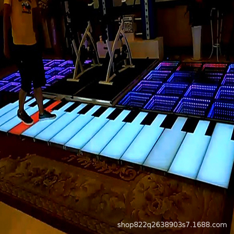 led piano floor tile light, gravity human body sensing, foot stepping sound, outdoor waterproof seven-color luminous music floor light Specification drawing