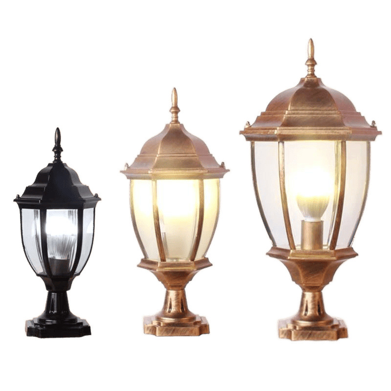 Wall headlights, column headlights, door column lights, villa European-style courtyard lights, garden LED gate lights, outdoor waterproof aluminum Item Picture
