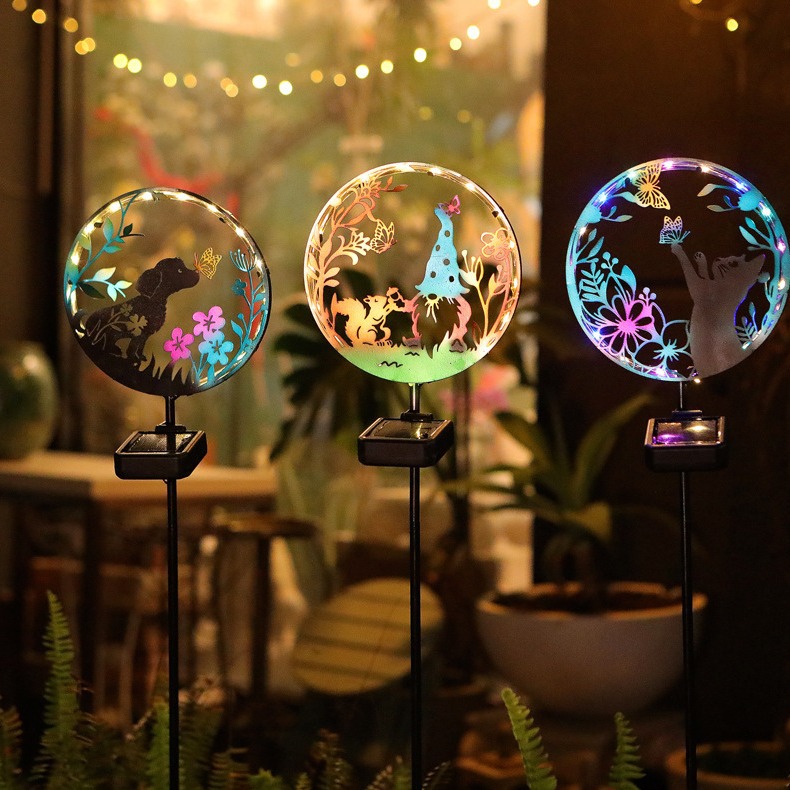 LED ironwork solar courtyard animal atmosphere ground insert light solar silhouette courtyard landscape light small courtyard decoration Application Scenario