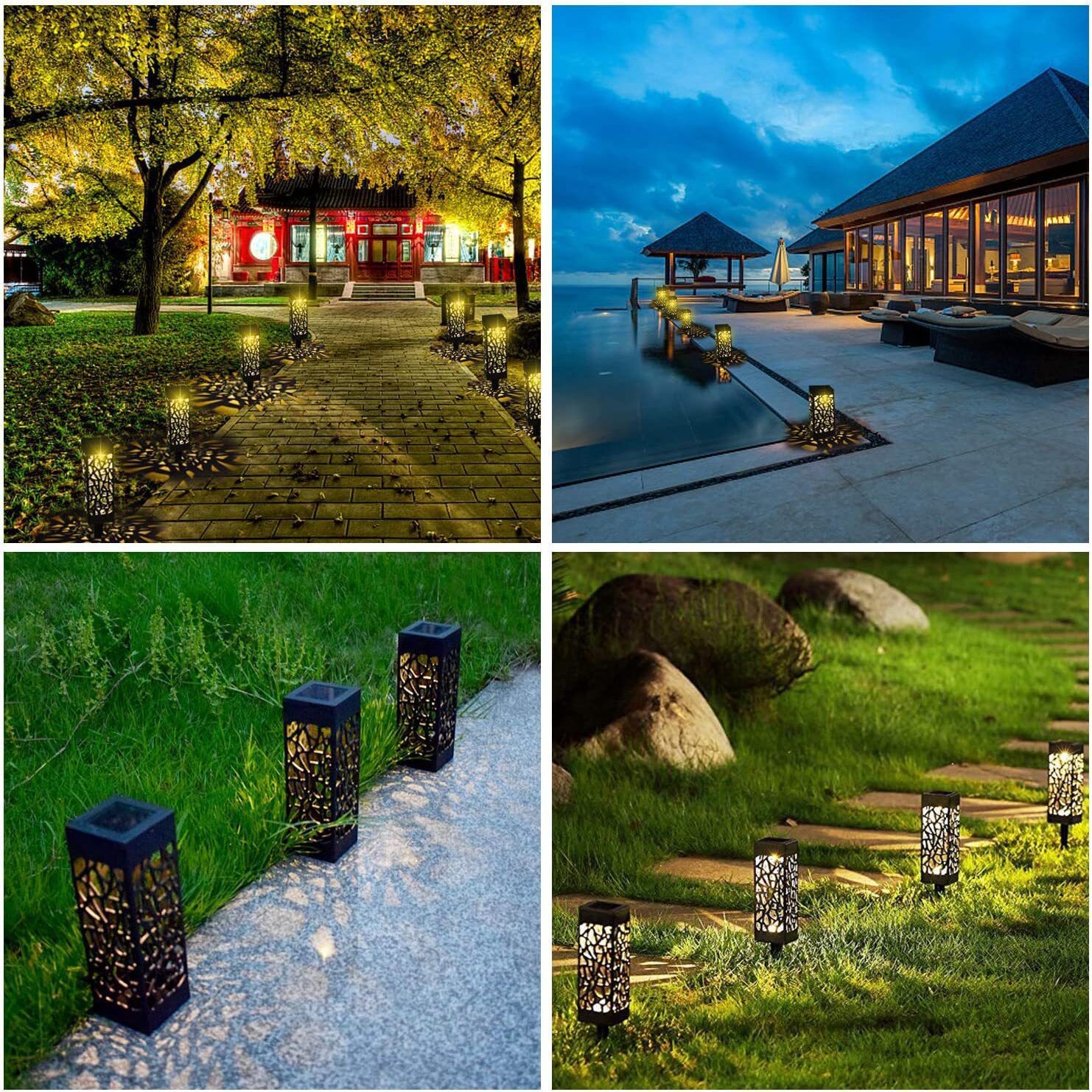 Cross-border solar lawn lights, outdoor waterproof hollowed-out lights, LED garden and courtyard lights, ground insert lights, shadow landscape lights Application Scenario
