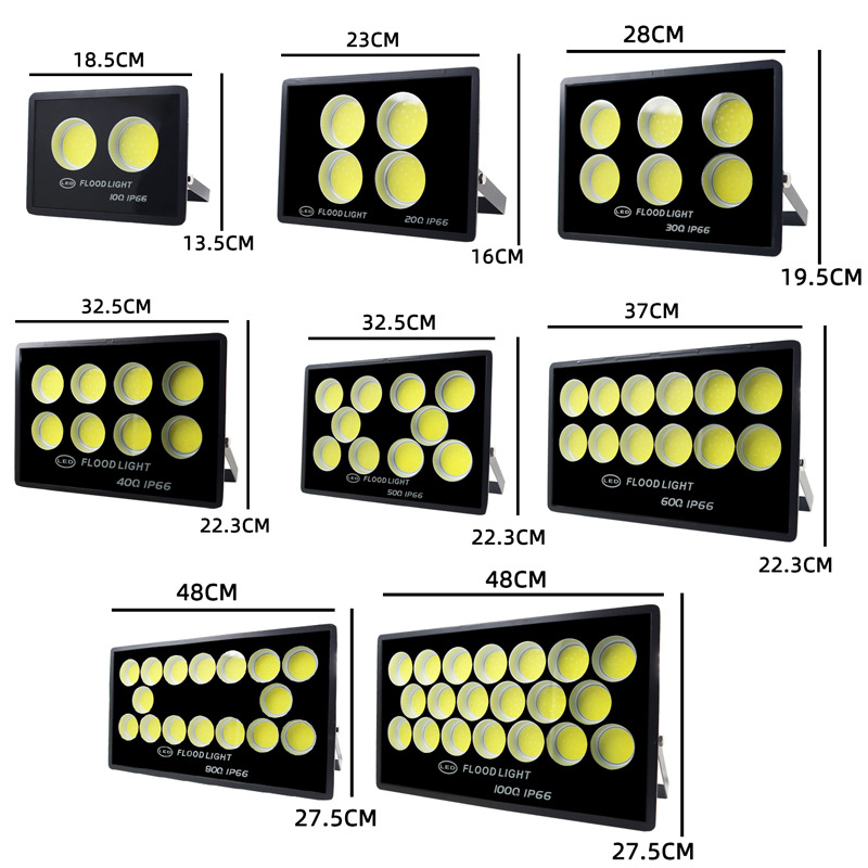 led floodlights, anti-glare, high-power, outdoor lighting for construction sites, outdoor spotlights, football field floodlights details Picture
