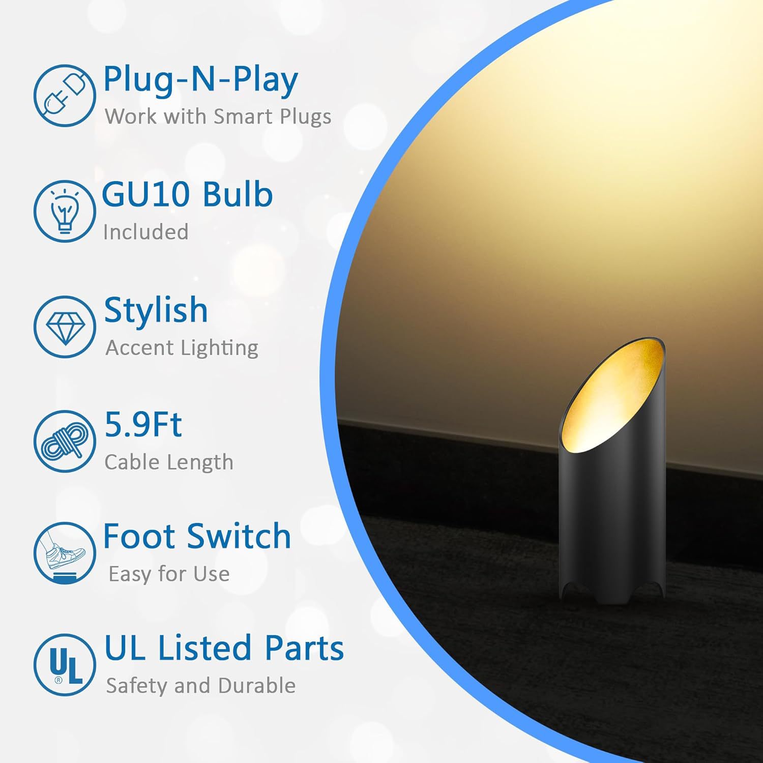 Indoor slanted downlight GU10 three-tone light foot-open light tree advertising hanging painting atmosphere lighting lamp spotlight tube Specification drawing