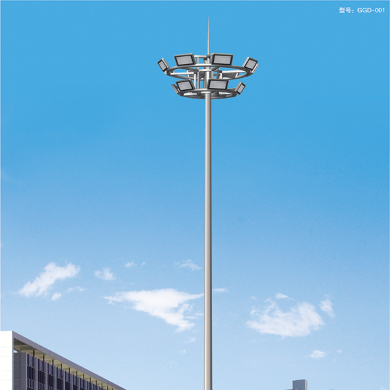 Wholesale high mast lights, outdoor square lights, football field and basketball court adjustable high mast lights, 15-meter, 20-meter and 30-meter street lamp poles Specification drawing