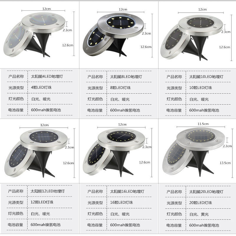 Solar-powered ground lamps, outdoor garden lamps, ground insertion lamps, garden arrangement, villa decoration lighting lamps, landscape lawn lamps Specification drawing