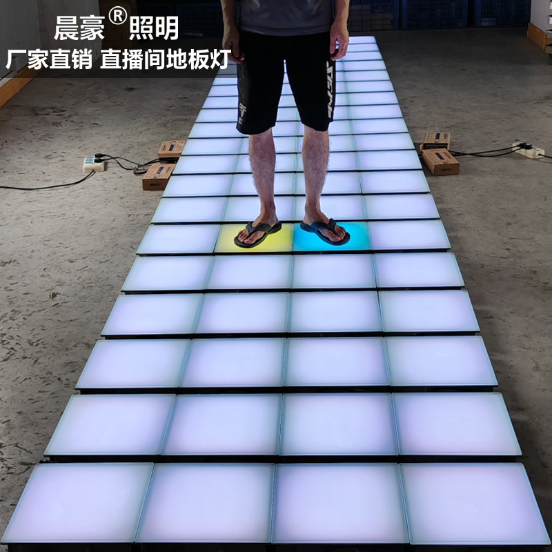 led square sensor floor tile light, bar stage interactive buried light, front light emitting sound, foot-stepped floor light full figure