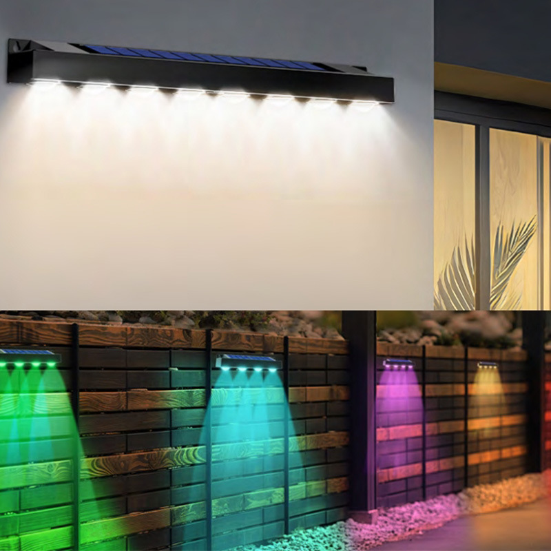 Wholesale of new solar outdoor garden lights, white warm light, household wall lamps, store signboard lighting, atmosphere, wall-washing light strips details Picture