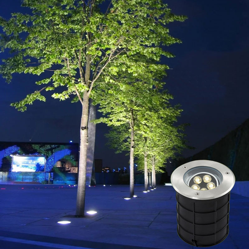 led outdoor waterproof embedded ground lights, garden courtyard lawn lights, high-power adjustable buried spotlights details Picture