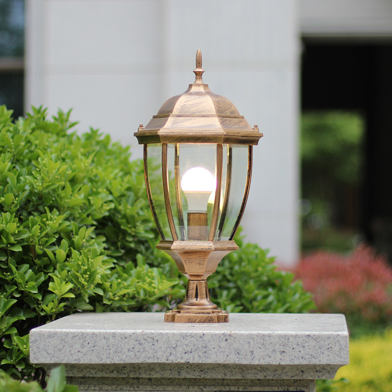 Fence lights, outdoor column head lights, door column lights, courtyard lights, wall head lights, gate lights, column lights, waterproof villas, new rural areas details Picture