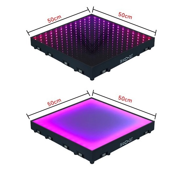 Abyss thousand-layer mirror wireless magnetic floor tile light 3DLED stage, Internet celebrity live streaming room, wedding, KTV floor light charging Item Picture