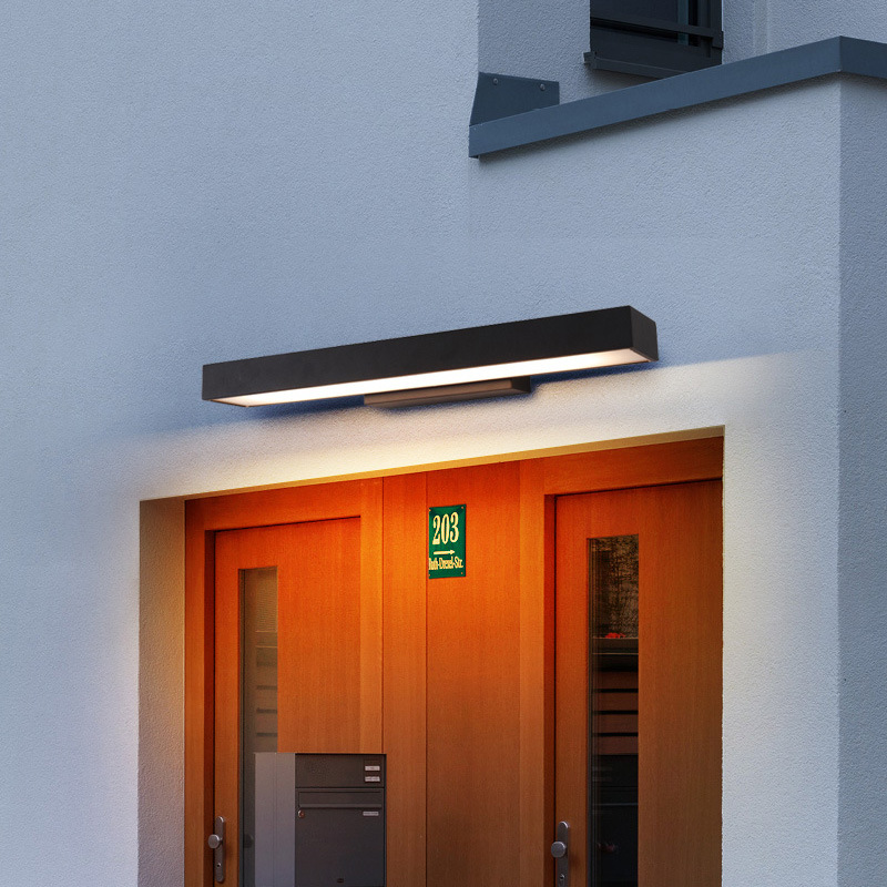 Cross-border manufacturer outdoor wall lamps, black LED waterproof lamps, rectangular garden lamps, doorplate, ultra-bright storefront wall lamps Specification drawing