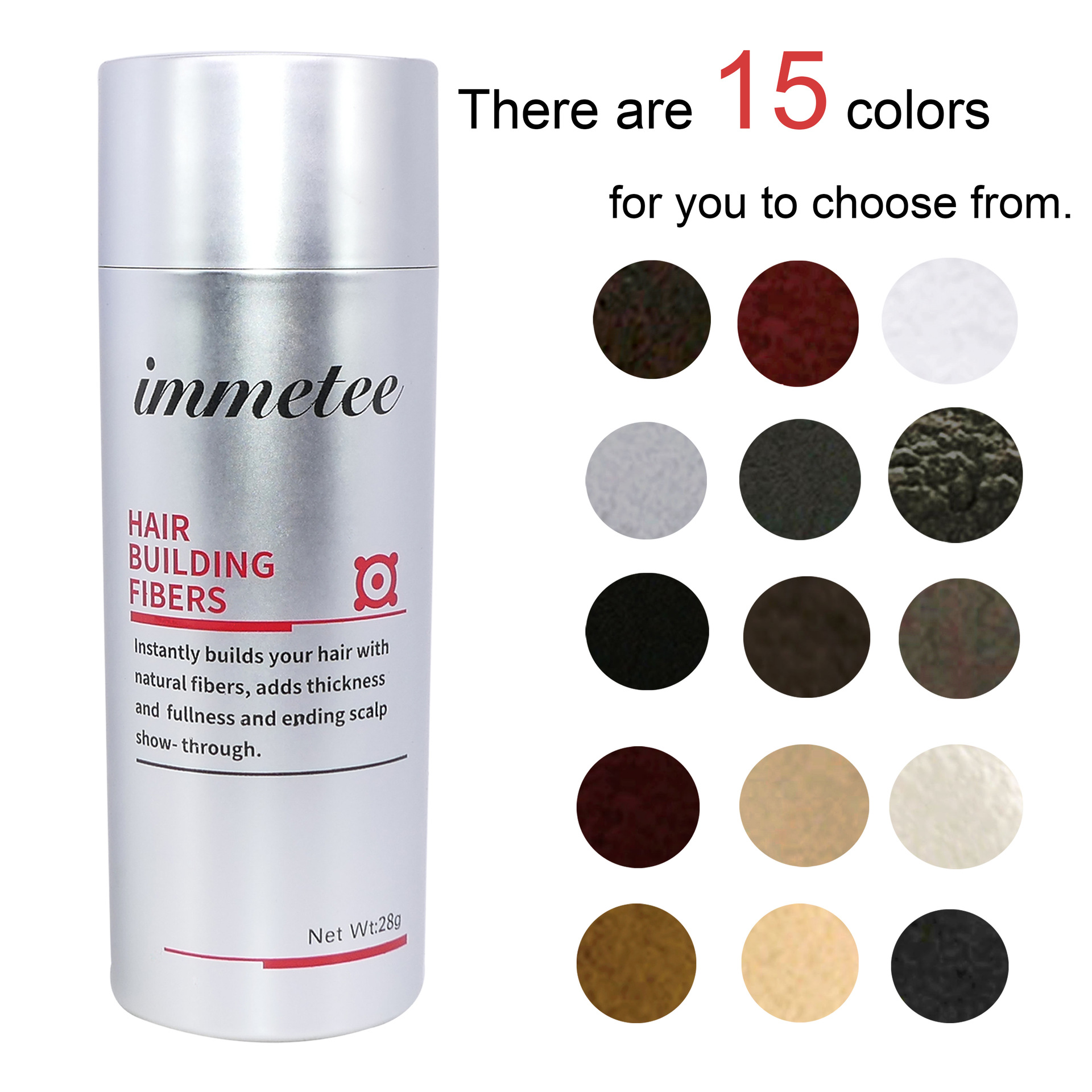 Cross-border hair density fiber powder covers white hair, one-time hairline filling powder, natural hair density fiber beauty powder Item Picture