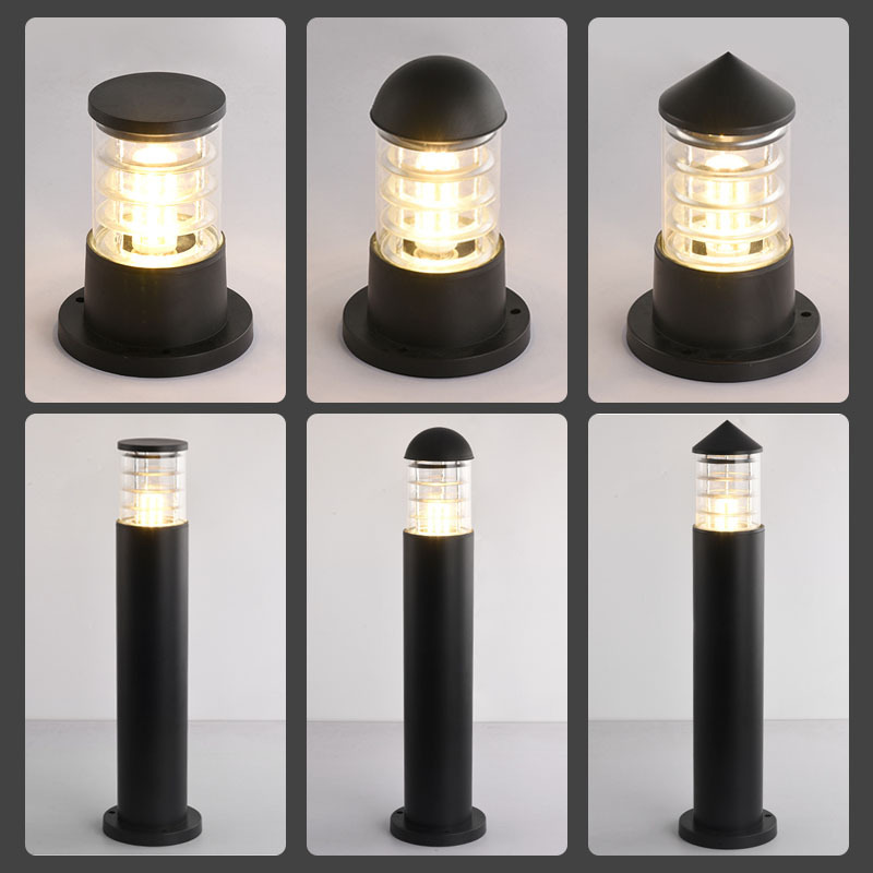 Lawn lights, garden lights, landscape lights, square lights, outdoor led waterproof and anti-oxidation plastic courtyard column head lights full figure