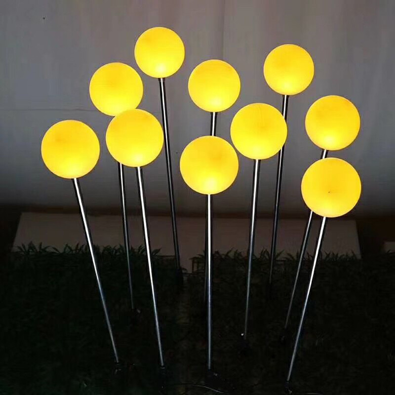led light-emitting spherical reed lamp, acrylic spherical lamp, outdoor waterproof lawn lamp, garden lighting project ground plug lamp Application Scenario