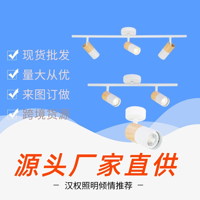 Nordic surface-mounted double-head spotlights, led ceiling lights, adjustable Angle, home living room TV background wall ceiling gu10 full figure