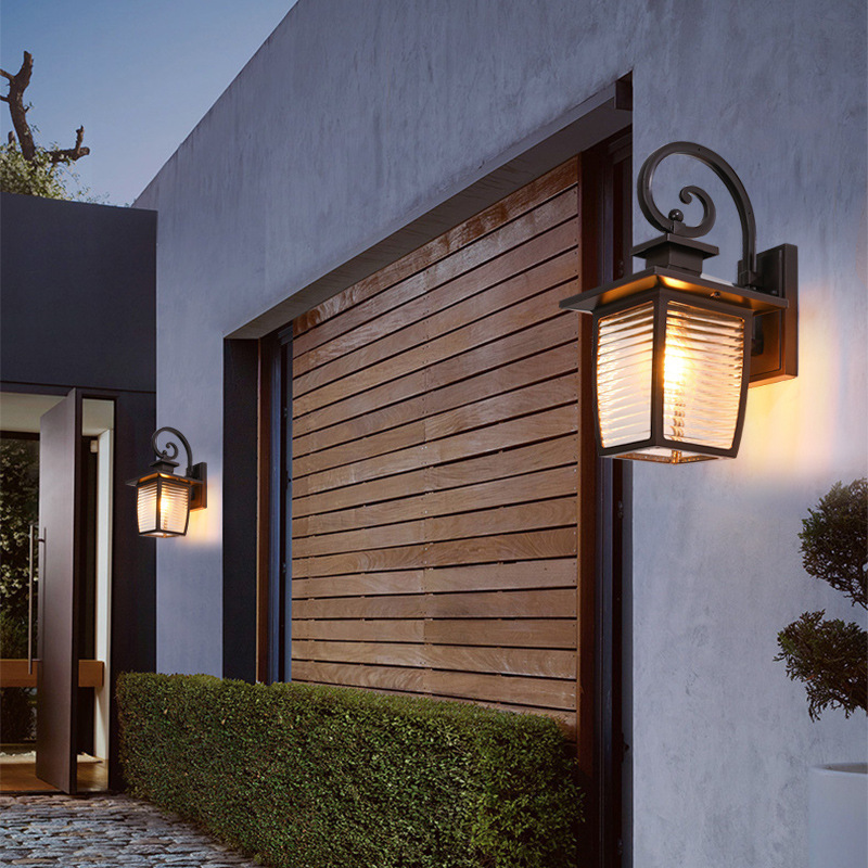 Cross-border outdoor wall lamps, European-style waterproof and simple villa garden courtyard exterior wall lamps, stairwell and corridor outdoor wall lamps full figure