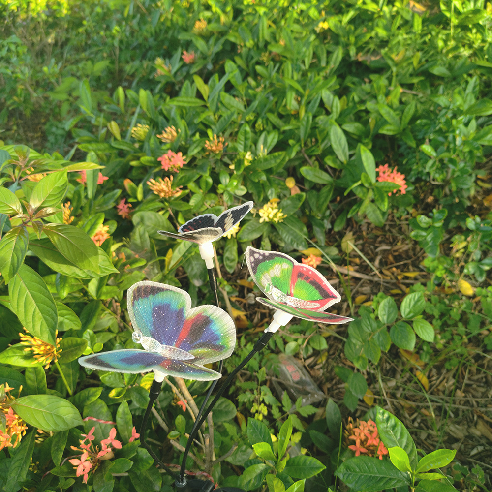 Cross-border Amazon Sun Three Butterflies Optical fiber ground plug Light Courtyard Garden Light Lawn Decorative light Outdoor waterproof Application Scenario
