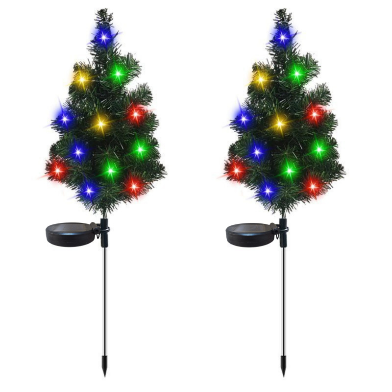 Solar-powered Christmas tree lights, garden decoration, lawn LED color lights, outdoor waterproof garden lights, Christmas decoration Item Picture