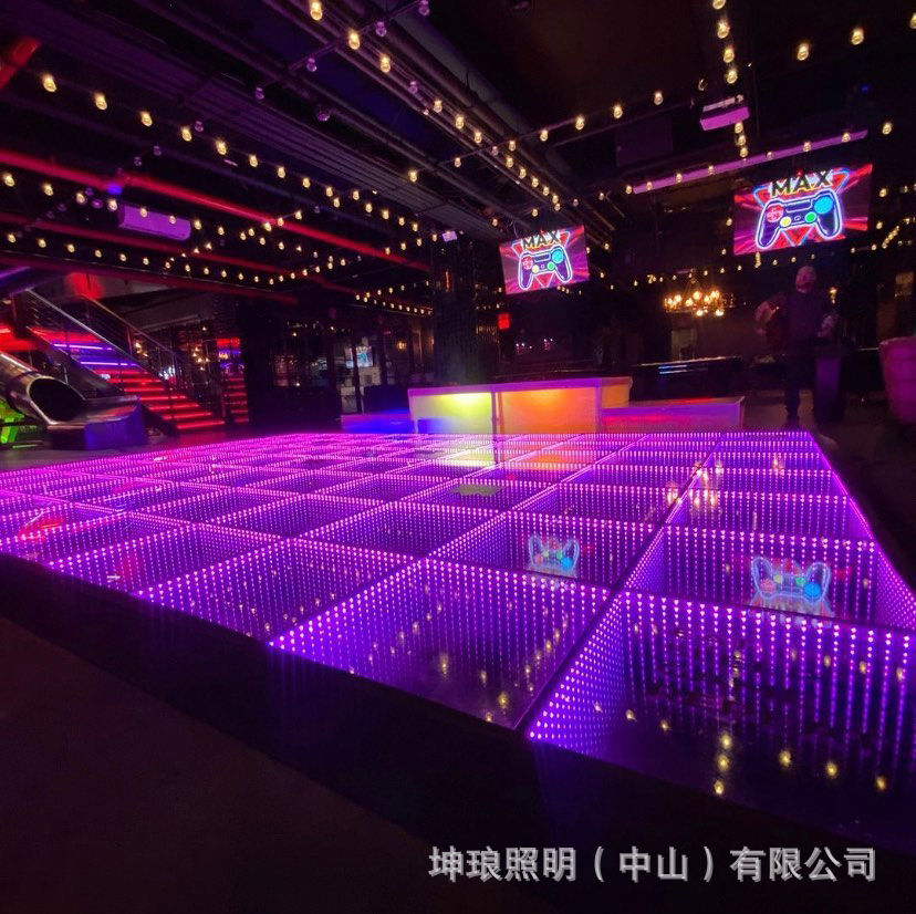 Abyss thousand-layer mirror wireless magnetic floor tile light 3DLED stage, Internet celebrity live streaming room, wedding, KTV floor light charging details Picture