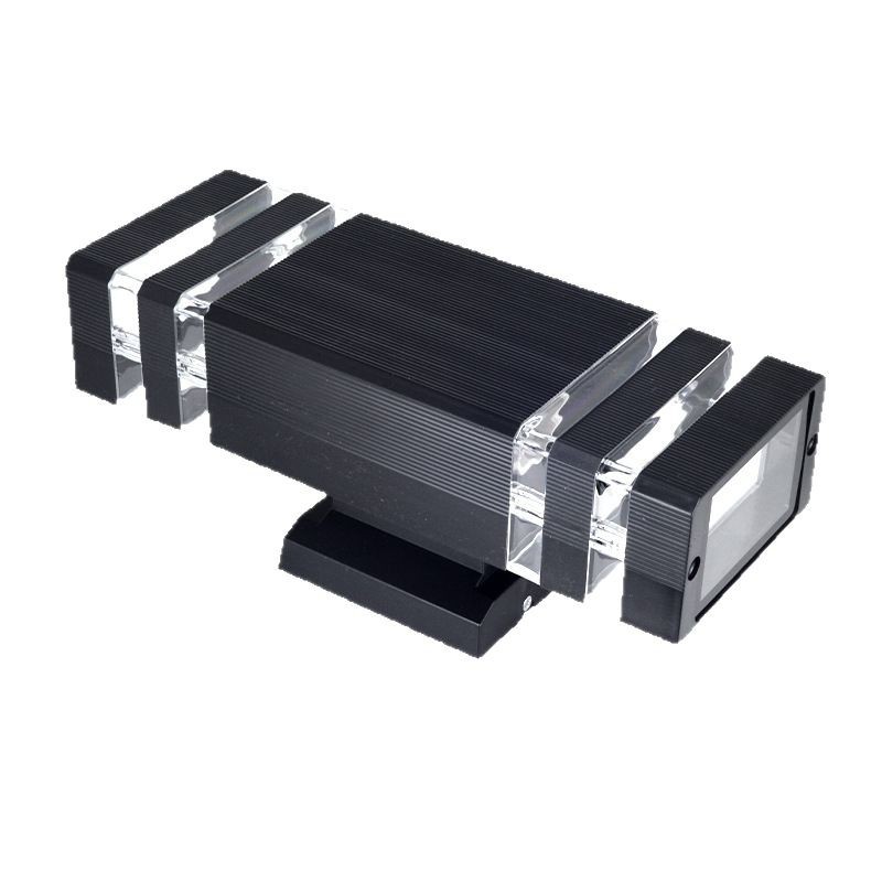 Outdoor wall lamp, modern and simple, top and bottom luminous courtyard lamp, waterproof wall-hung lamp at the front and entrance, plastic shell, rectangular shape Item Picture