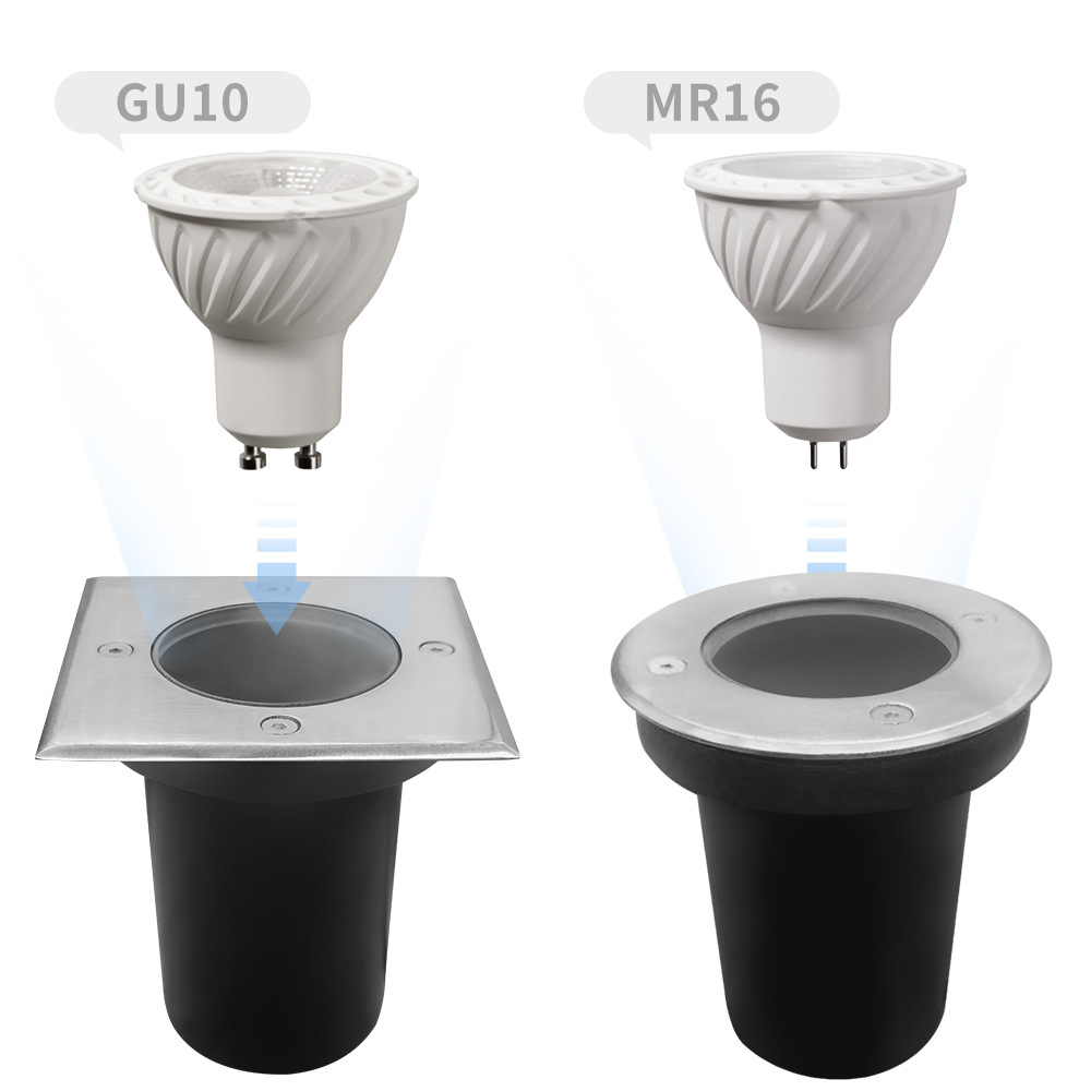Source factory GU10 ground lamp, garden waterproof ground lamp MR16 plug-in lamp, courtyard lamp energy-saving underground type Item Picture