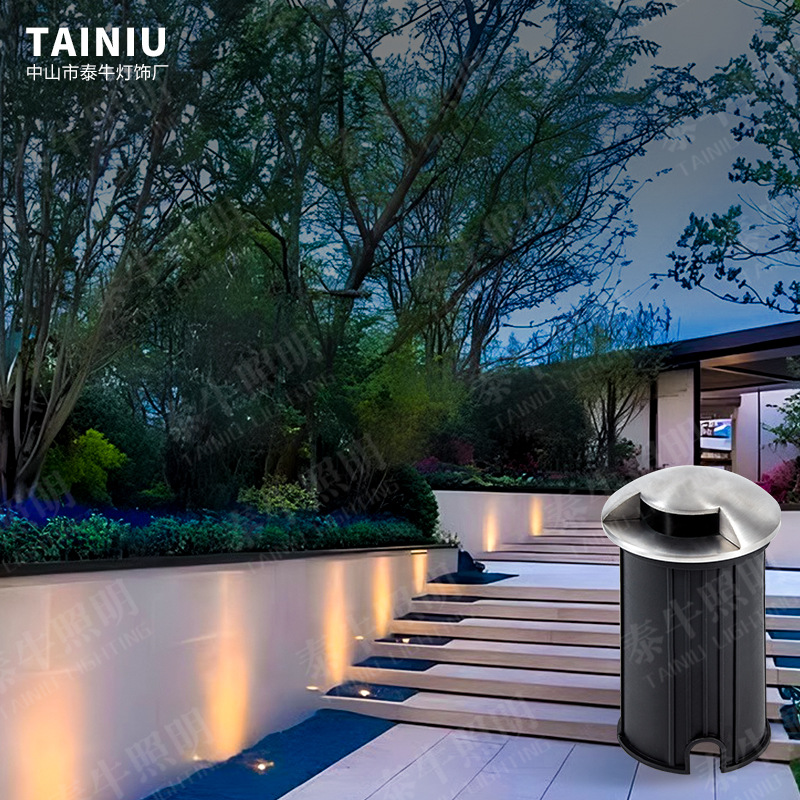 Side-emitting ground buried lamp, turtle shell lamp, embedded 1W, 3W single-side double-sided waterproof step walkway, stainless steel turtle back lamp details Picture