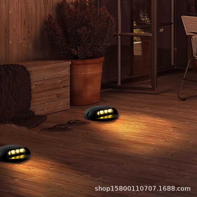 LED outdoor walkway lights, hole-free waterproof step lights, turtle-back staircase step lights, side-illuminated walkway buried lights Specification drawing