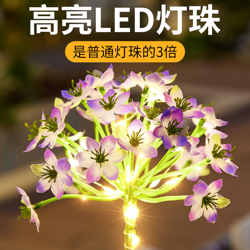 The new solar-powered garden lamp is suitable for outdoor waterproofing, garden balcony decoration and landscaping, as well as outdoor lawn insertion and ball flower embroidery details Picture