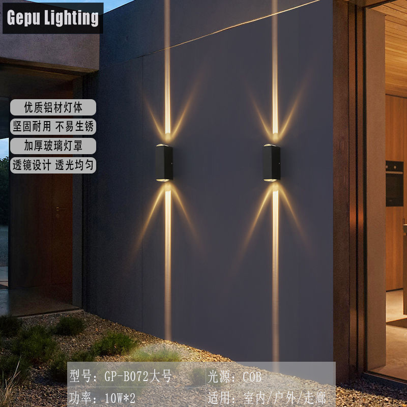 Outdoor wall lamp led dual-head intelligent sensing one beam of light exterior wall lamp, entrance corridor, passageway, exterior wall landscape decoration Application Scenario