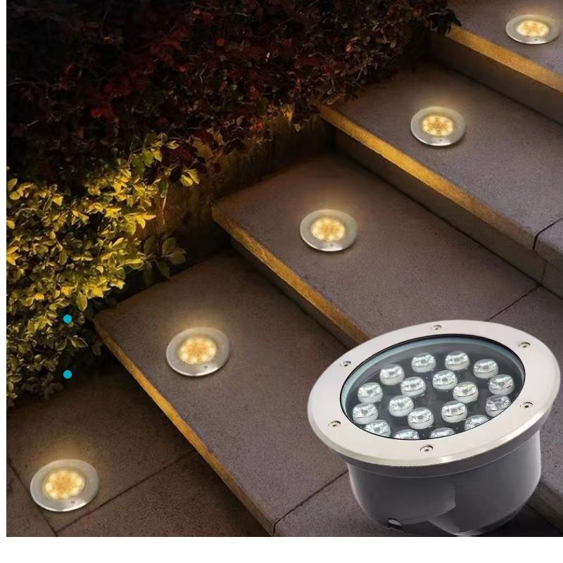 Ground lights, embedded ground lights, outdoor waterproof LED lawn lights, garden courtyard lights, ground lights, square landscape lights full figure