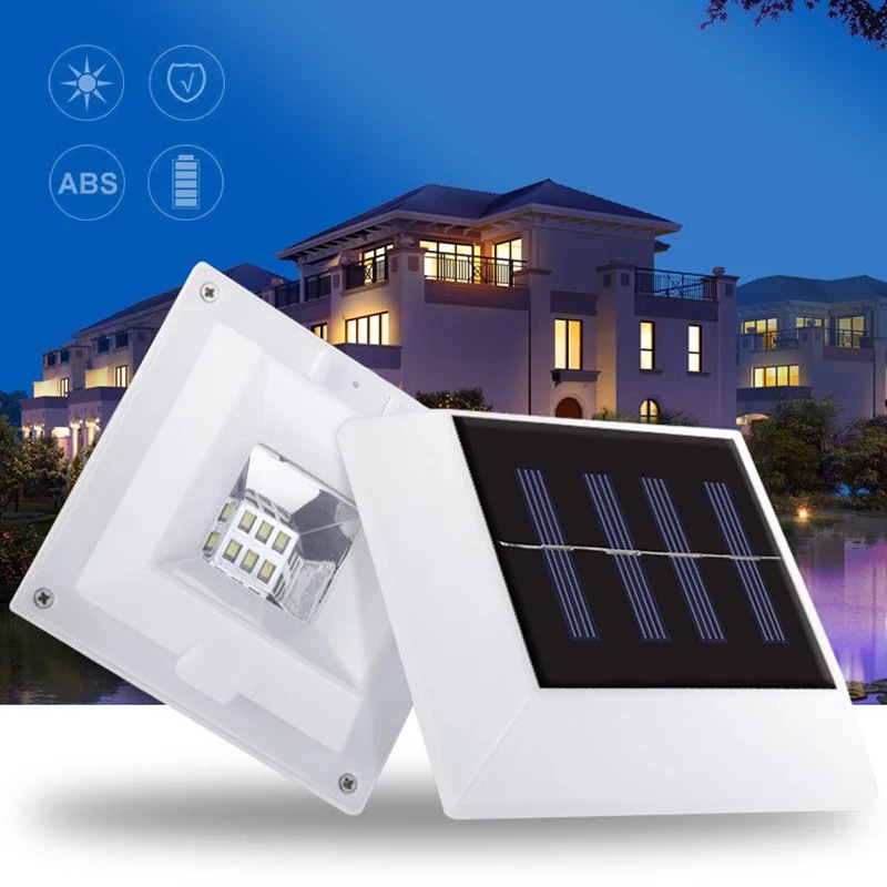 Solar fence lights, fence lights, corridor lights, wall lights, 6-LED square sink lights, outdoor full figure