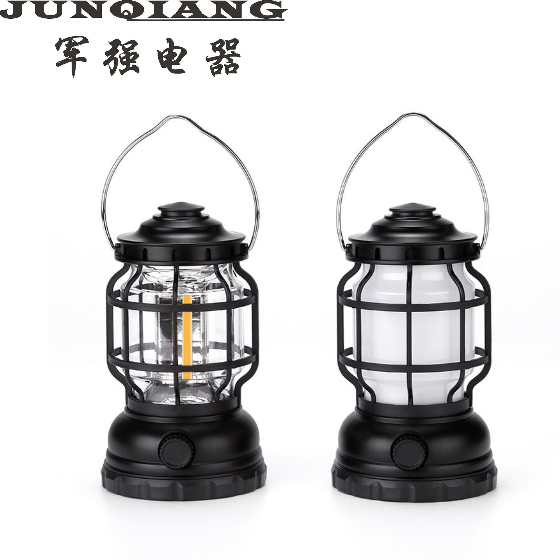 Cross-border outdoor horse lanterns, waterproof lighting fixtures, COB tent lights, landscape lights, rechargeable retro LED camping lights, flame lights full figure