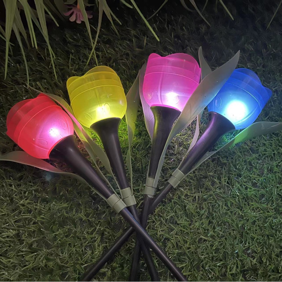Solar tulip lamp, solar lamp, outdoor garden lamp, automatic lighting at dark, ambient light, waterproof night light Specification drawing