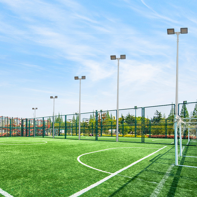Double-headed 6-meter high-brightness stadium lights, outdoor LED football field and basketball court lights, medium-pole street lamps, square lighting fixtures full figure