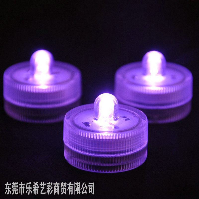 Circular led waterproof candle light, seven-color electronic candle light, fish tank light, aquarium diving light, script props details Picture