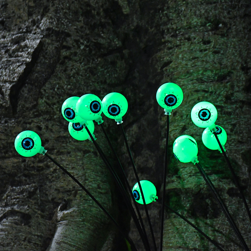 Cross-border solar Halloween Ghost eye lights, outdoor courtyard festival atmosphere party decorative lights, firefly eye lights Specification drawing
