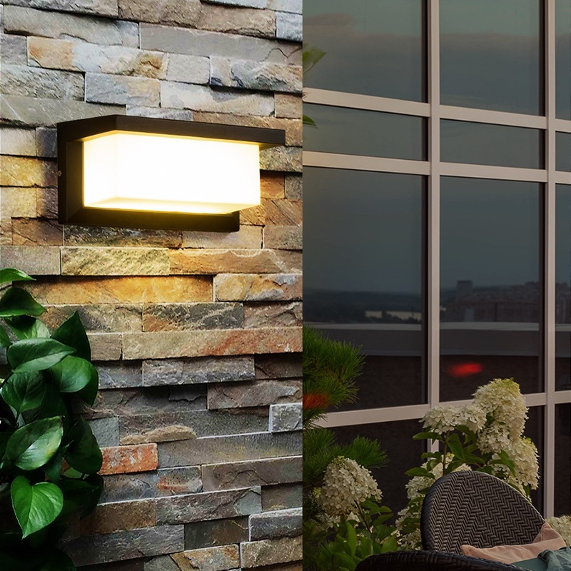LED outdoor wall lamps, radar human body sensing, courtyard garden, villa waterproof walls, simple and modern balcony wall lamps details Picture