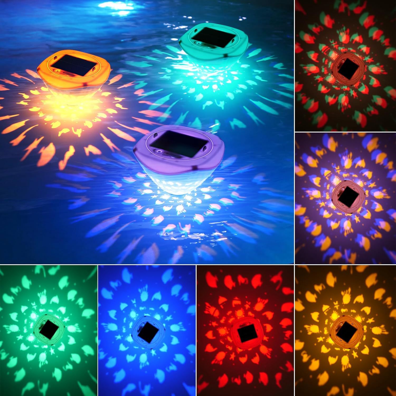 Cross-border new products: solar charging swimming pool lights, floating pool lights, USB charging swimming pool lights, hanging tree lights, and garden lights details Picture