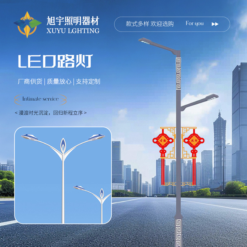 LED street lamp manufacturer wholesale 6-meter municipal street lamps, new rural waterproof lamps, ethnic style LED municipal street lamps full figure