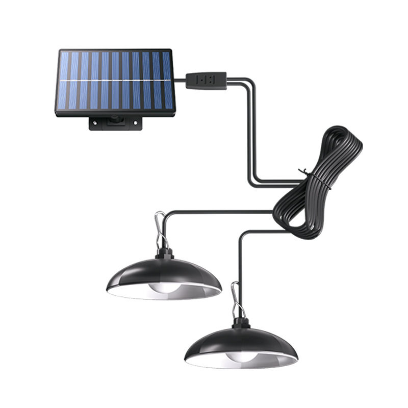 Split-type solar lamps, household indoor and outdoor garden lamps, camping tent chandeliers, light-controlled sensor lamps, one for two Item Picture