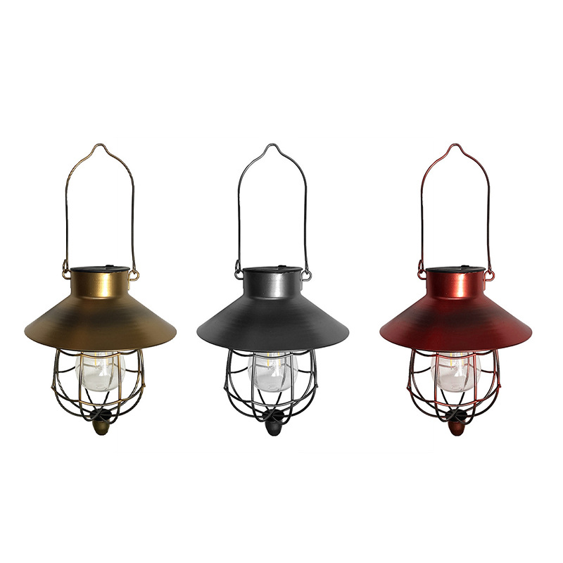 Amazon solar outdoor chandelier, home balcony garden, retro ironwork courtyard decoration, viewing night light Item Picture