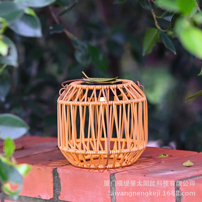 Solar-powered outdoor garden lamps, household portable bamboo woven decorative lanterns, balcony, garden and terrace decoration atmosphere chandeliers Specification drawing