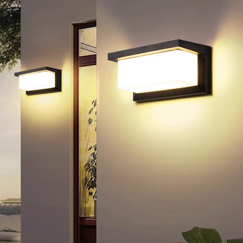 Outdoor wall lamp smart light control human body sensor led wall lamp, Amazon simple style solar waterproof wall lamp details Picture