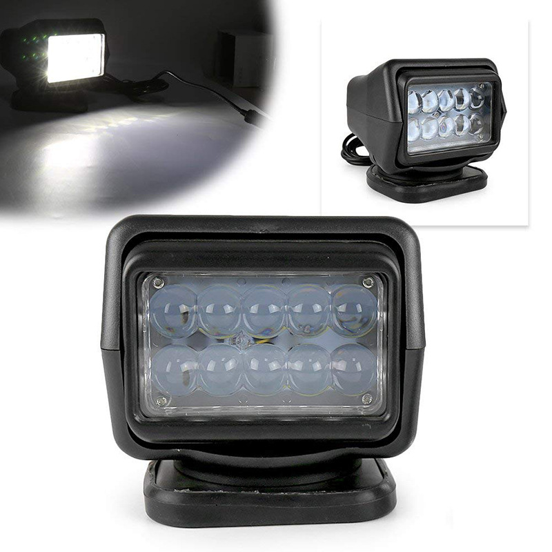 Factory wholesale 50W LED remote control searchlight, remote high-intensity search light for vehicles and ships, LED vehicle remote control spotlight Specification drawing