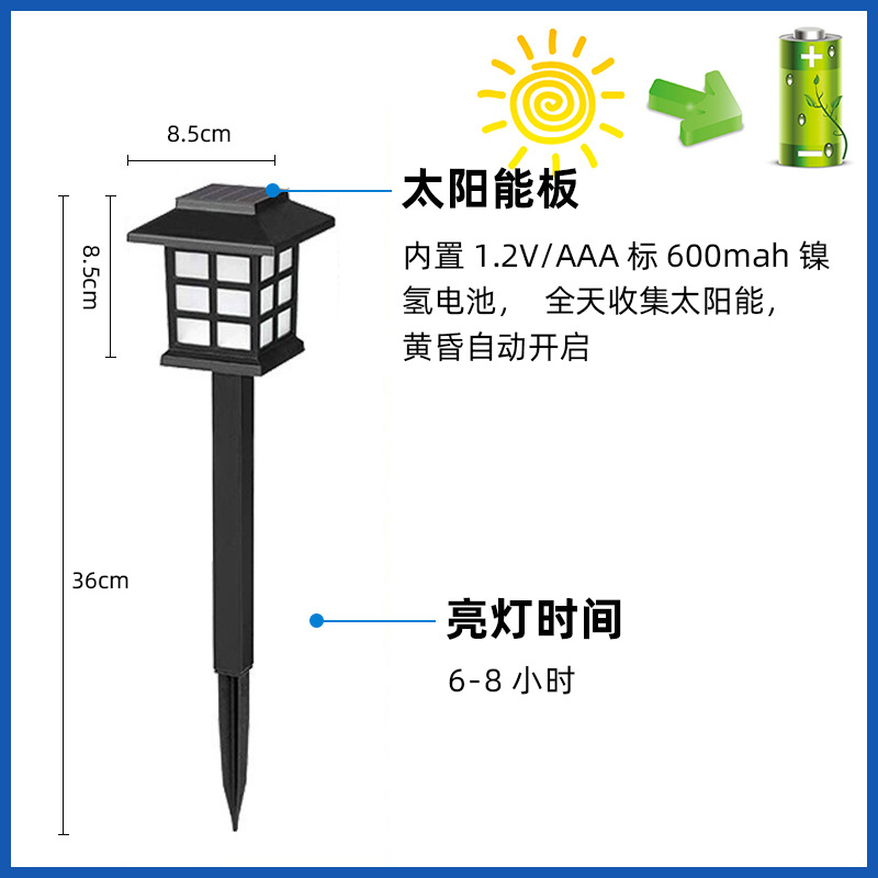 Wholesale of cross-border solar garden lights, outdoor waterproof ground insert lights, garden and courtyard lighting, and lawn lights details Picture