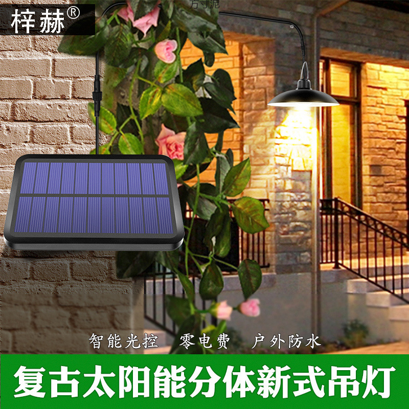 Solar chandeliers, courtyard one-to-two lamps, retro hanging lamps, decorative household lamps, wall lamps, outdoor corridor lamps, wholesale for foreign trade Application Scenario