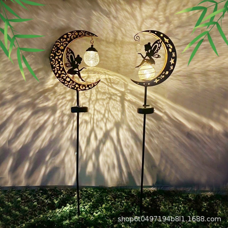 Cross-border bestsellers: Fairy solar moon lamp, ground plug lamp, lawn lamp, outdoor courtyard garden solar decorative lamp details Picture