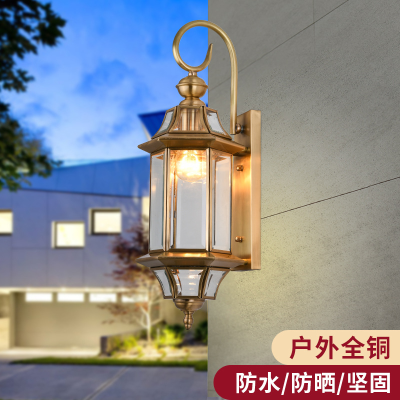 European-style all-copper lamps, wall lamps, corridor lamps, balcony corridor lamps, outdoor lamps, garden lamps, outdoor waterproof garden wall lamps full figure