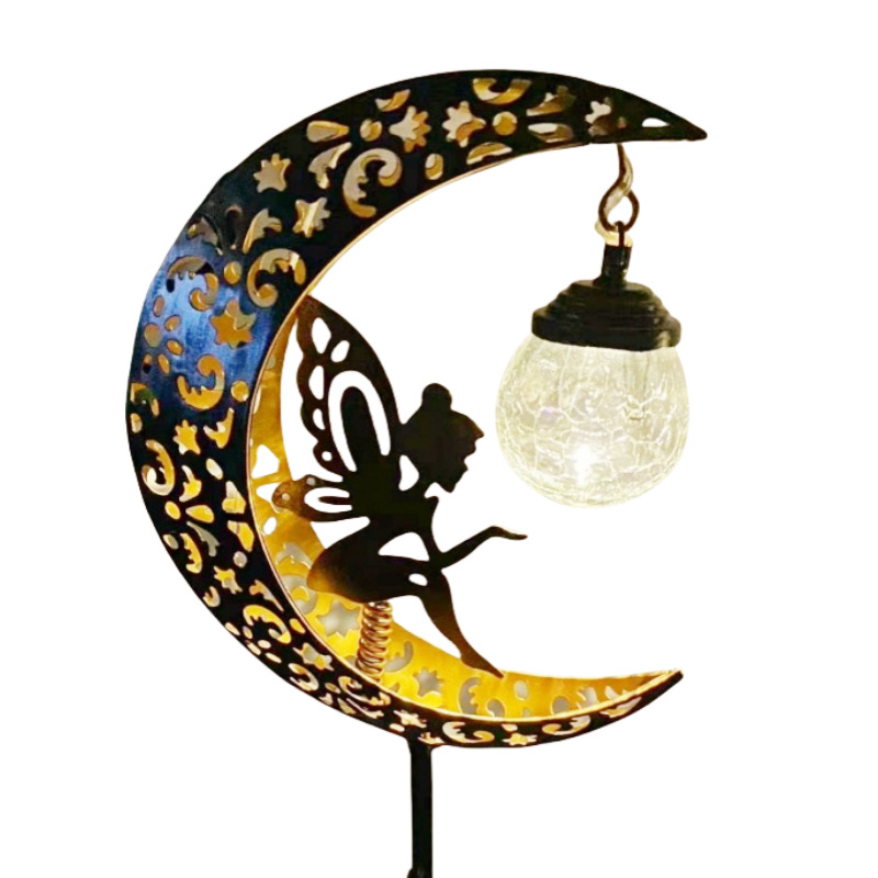 Cross-border bestsellers: Fairy solar moon lamp, ground plug lamp, lawn lamp, outdoor courtyard garden solar decorative lamp Item Picture
